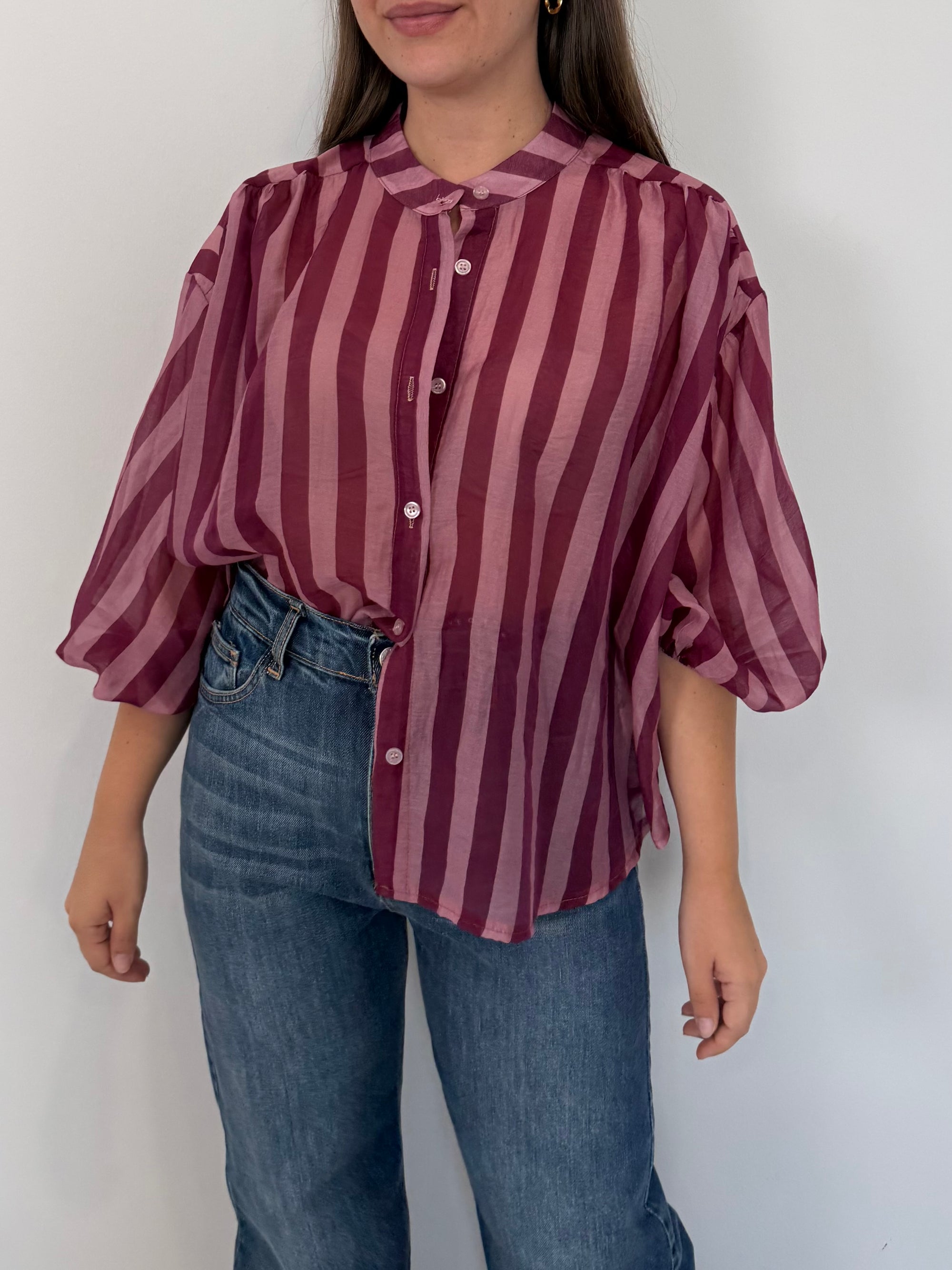 SusyMix - Camicia riga india e rosa