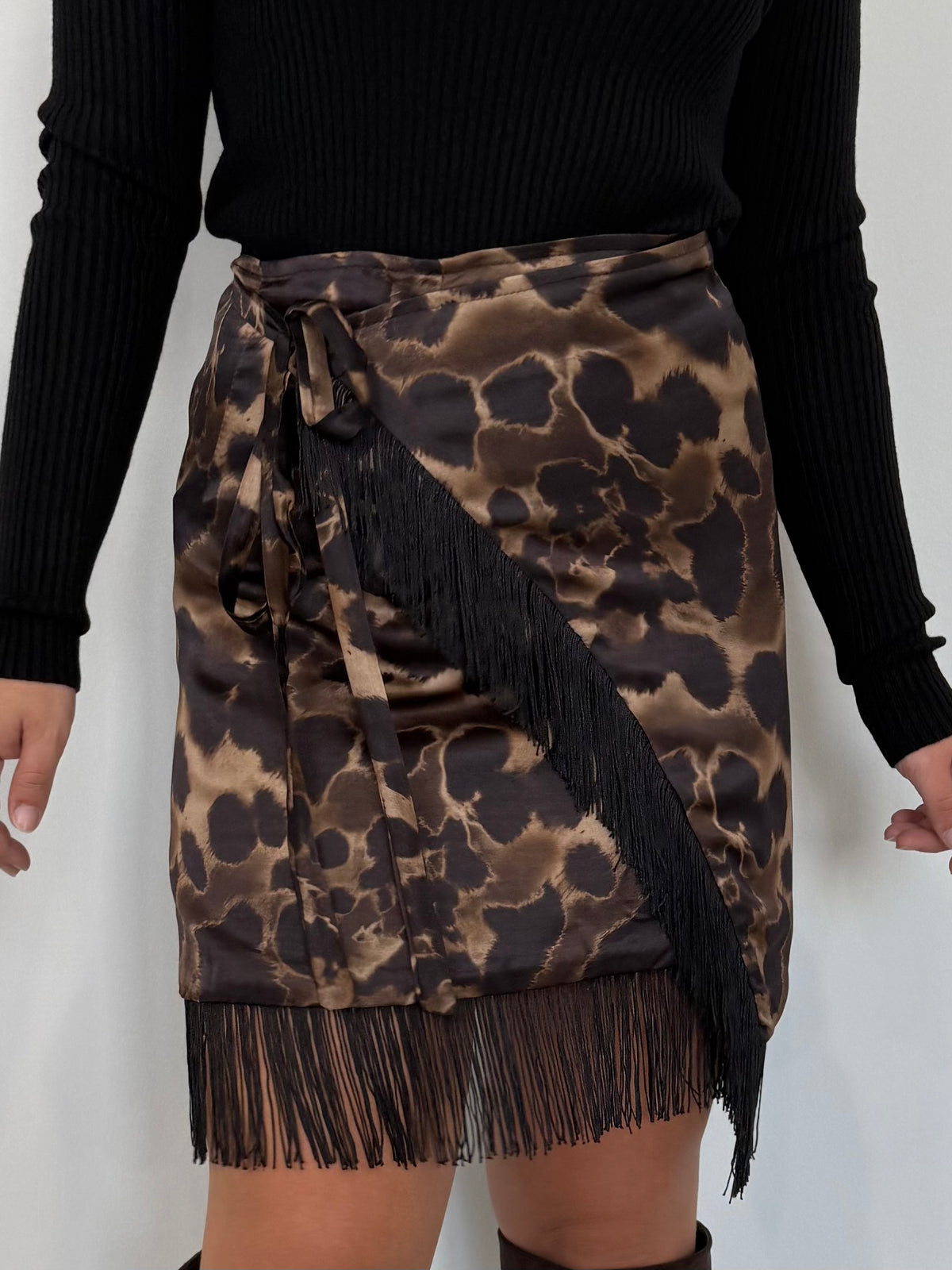SusyMix - Gonna animalier con frange