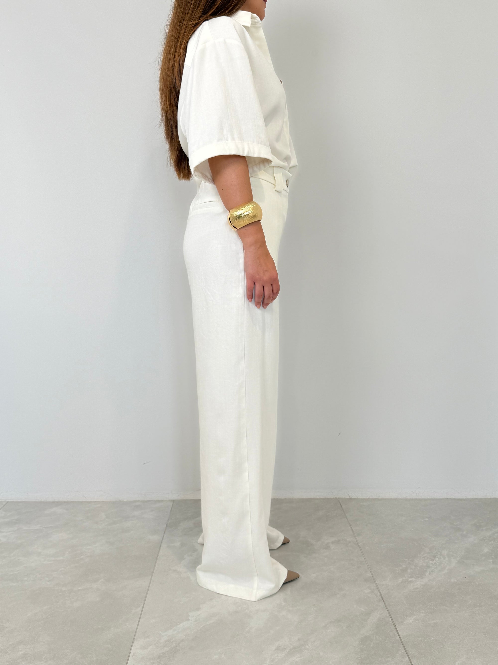 Tensione In - Pantalone in tencel bianco