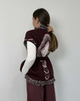 Tensione In - Gilet rombi e frange bordeaux