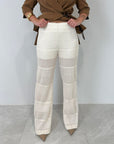 Haveone - Pantalone tessuto goffrato