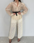 Haveone - Pantalone in pizzo con polsino