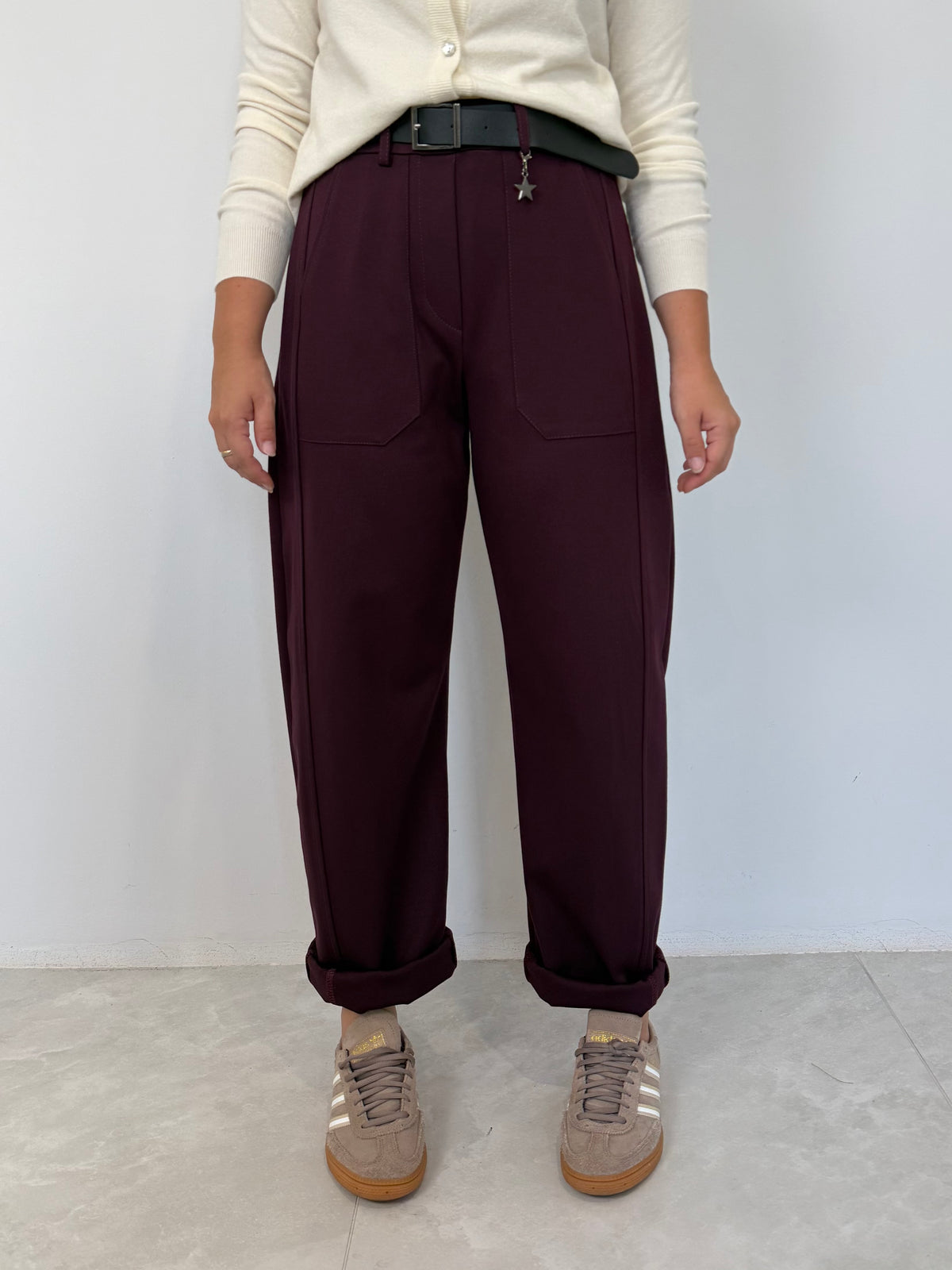 SusyMix - Pantalone punto Milano stellina vino