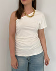 Haveone - T-shirt monospalla bianco