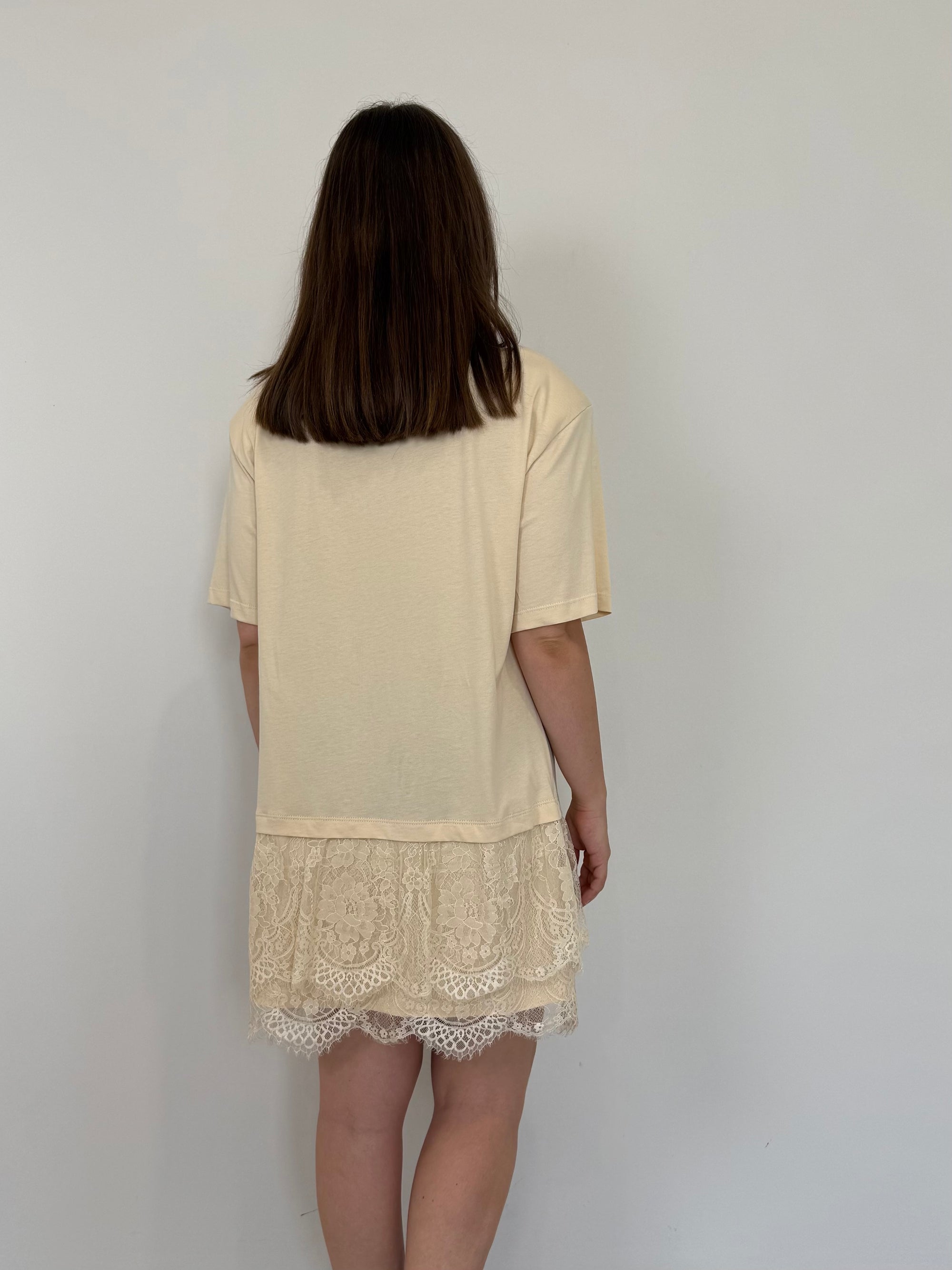 Haveone - Abito in cotone con pizzo