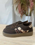 Sneaker con dettaglio animalier moro