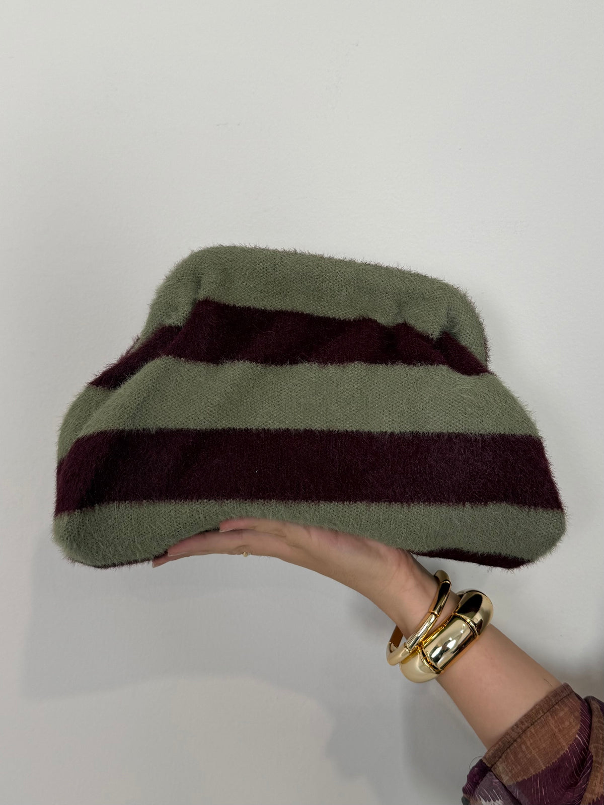 Civico23 - Borsa pouf pois verde/vino
