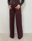 Tensione In - Jeans palazzo con tasche frontali bordeaux