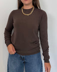 Haveone - Maglioncino basic girocollo moro