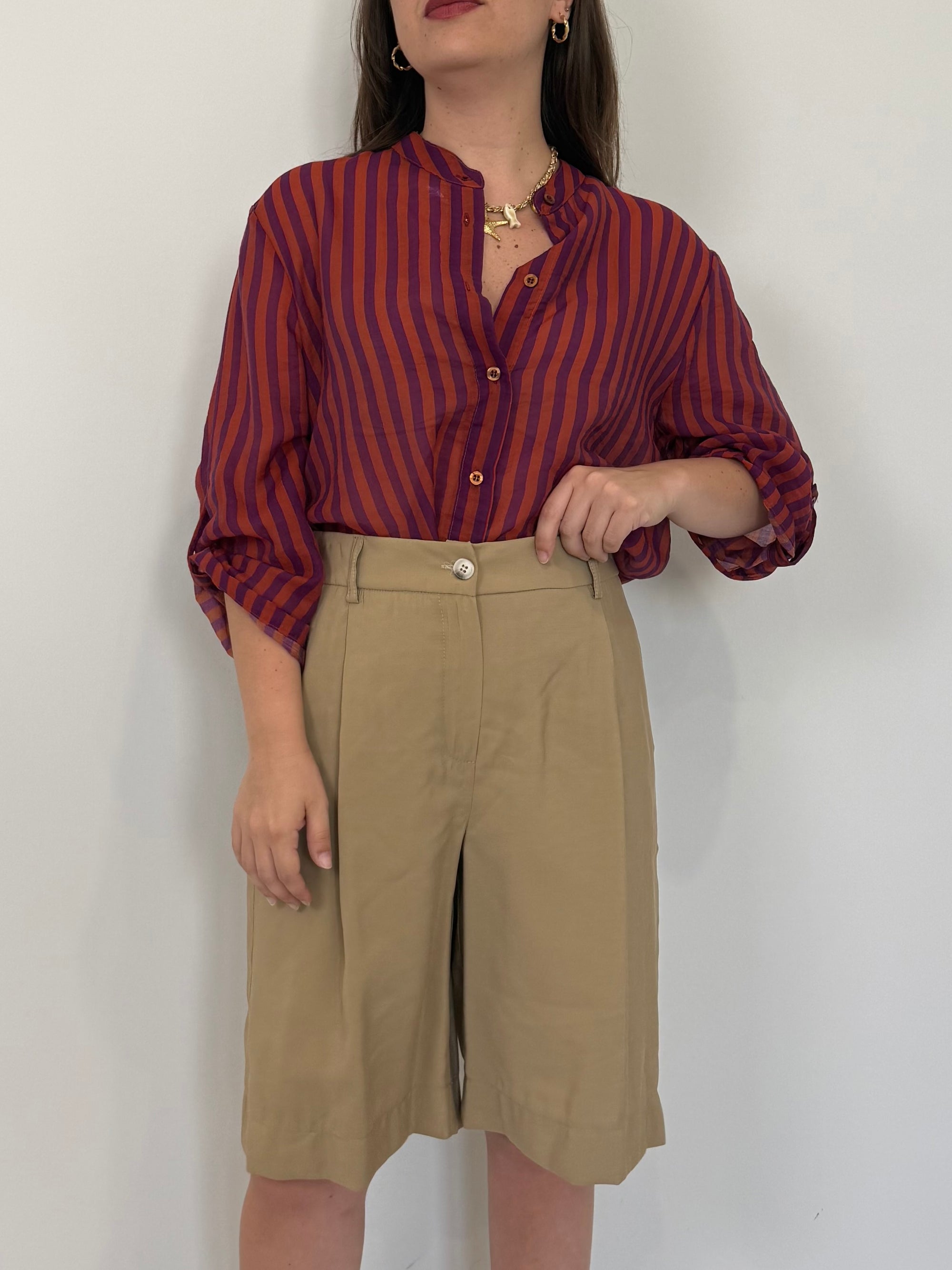 Tensione In - Bermuda in cupro camel