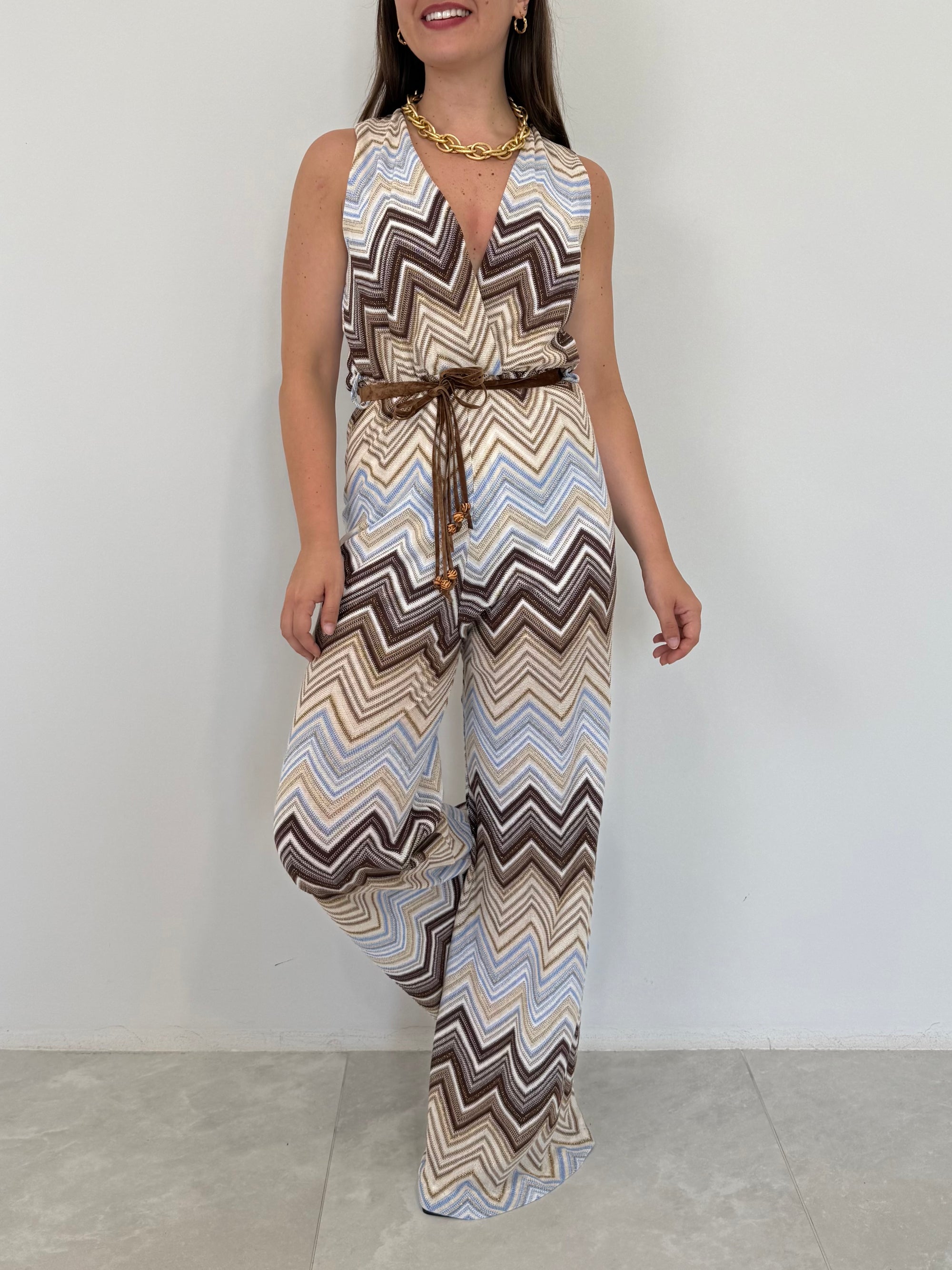 Tensione In - Tuta zigzag azzurra