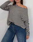 SusyMix - Maglia scatola scollo barca righe blu