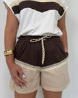 SusyMix - Short bicolor moro beige