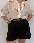 Haveone - Short in cotone con pence nero