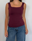 PRE-ORDINE 31/08: SusyMix - Canotta scollo quadrato bordeaux