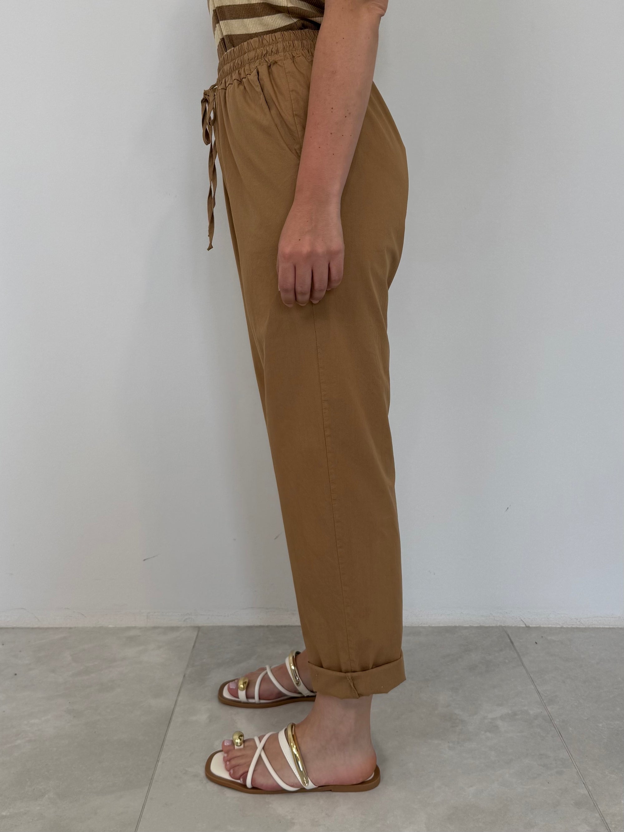Haveone - Pantalone leggero cammello