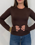 SusyMix - Maglia in lycra foro pollice moro