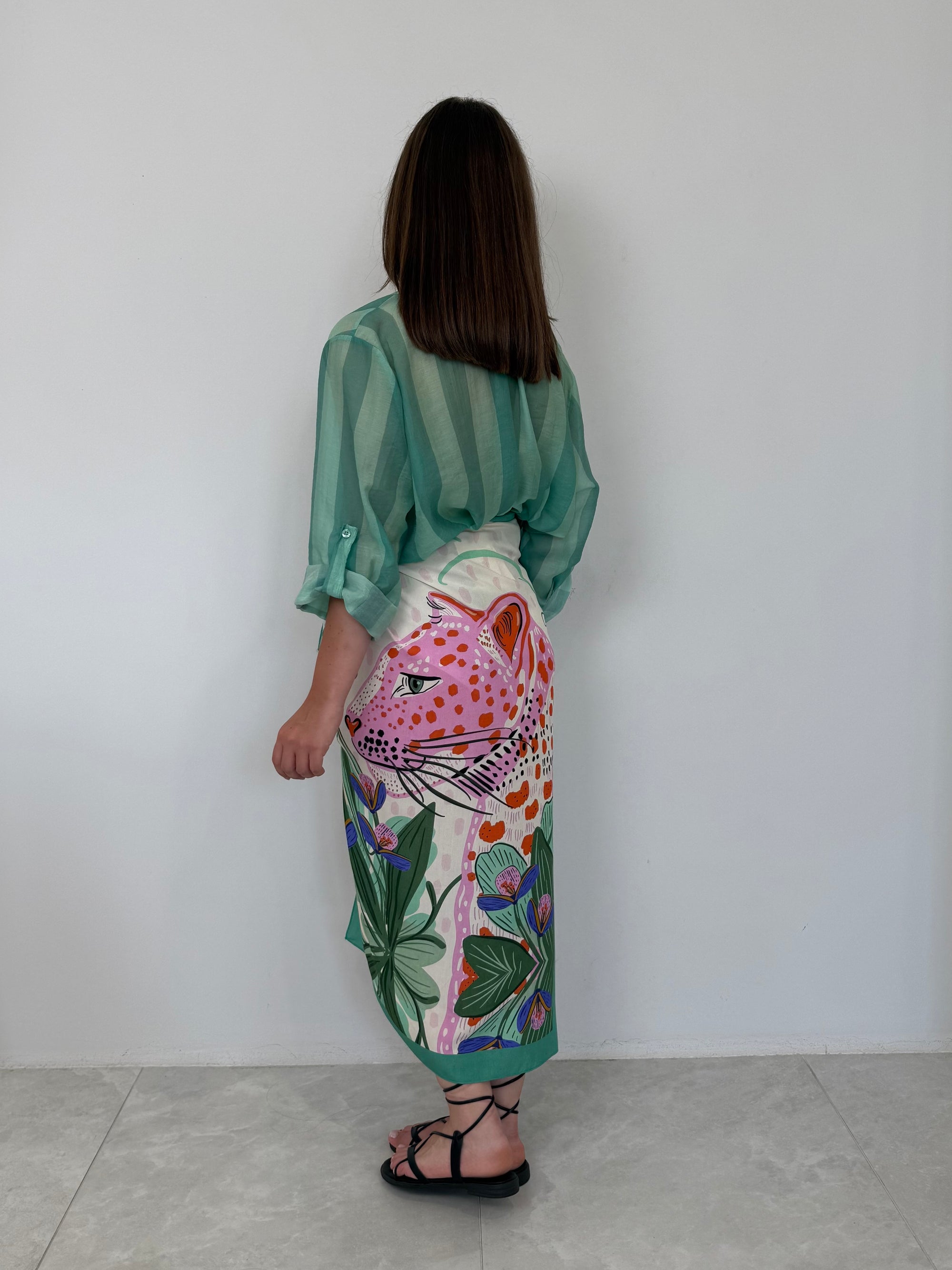Haveone - Gonna pareo lunga giaguaro e orchidea