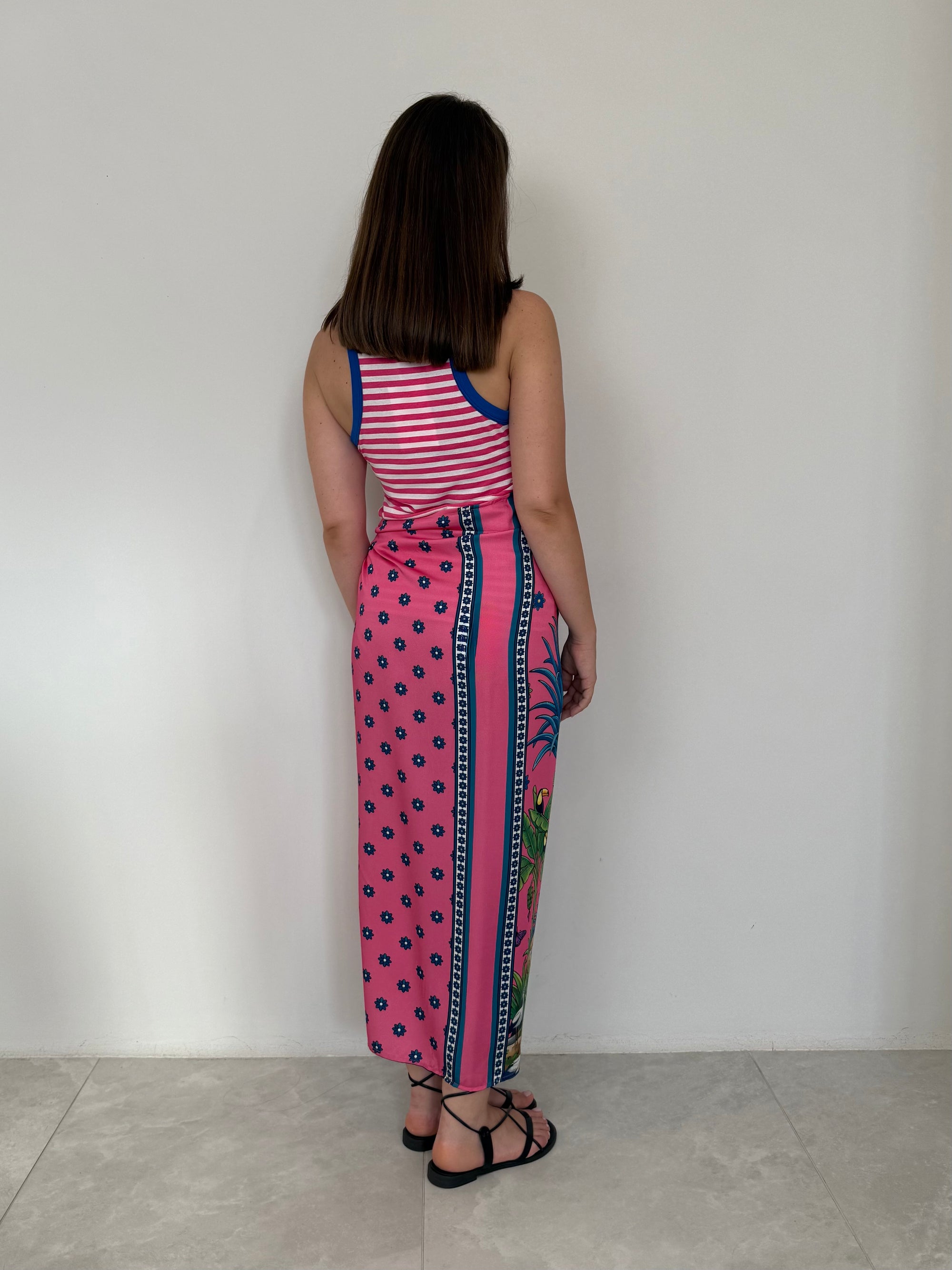 Tensione In - Gonna pareo lunga zebre rosa