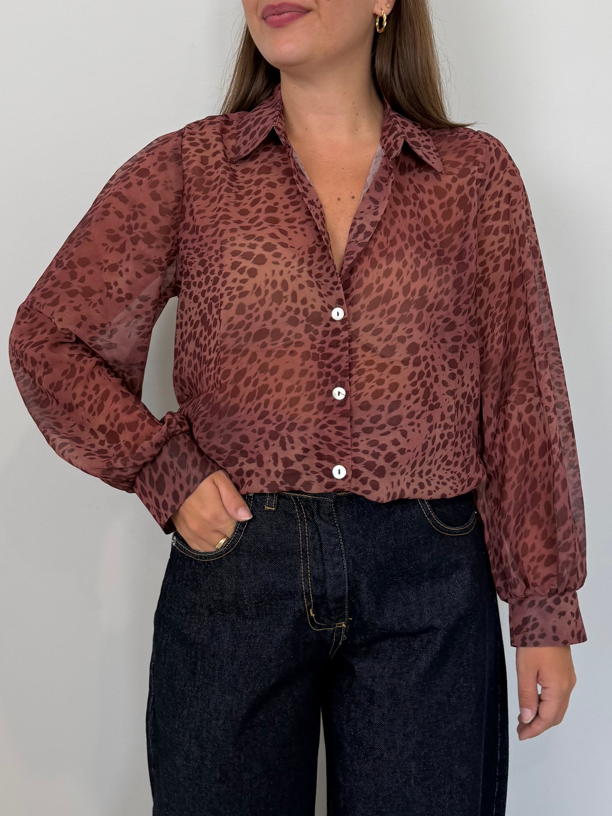 SusyMix - Camicia animalier vino