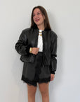 Haveone - Bomber in ecopelle nero