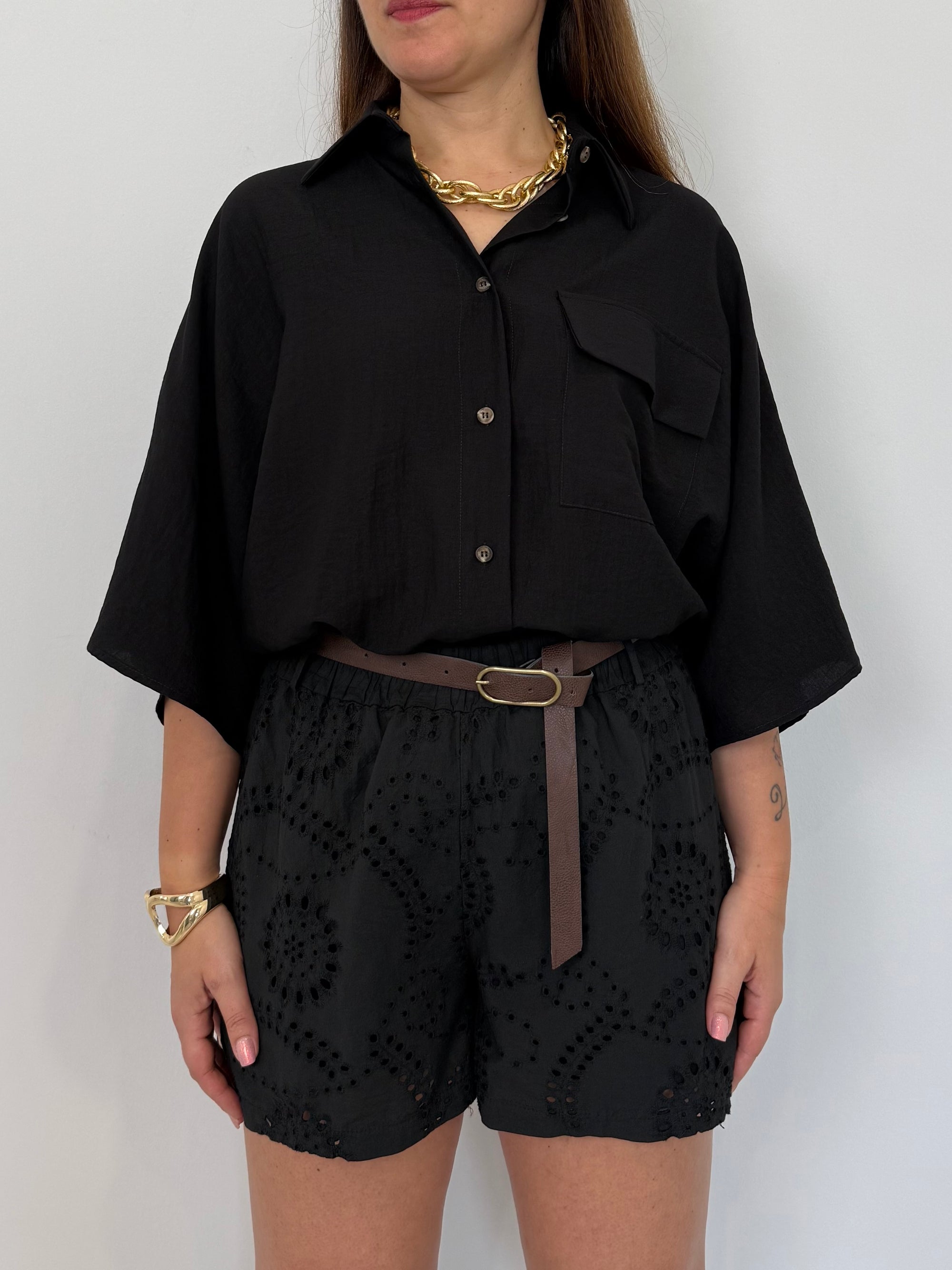 SusyMix - Short in sangallo nero