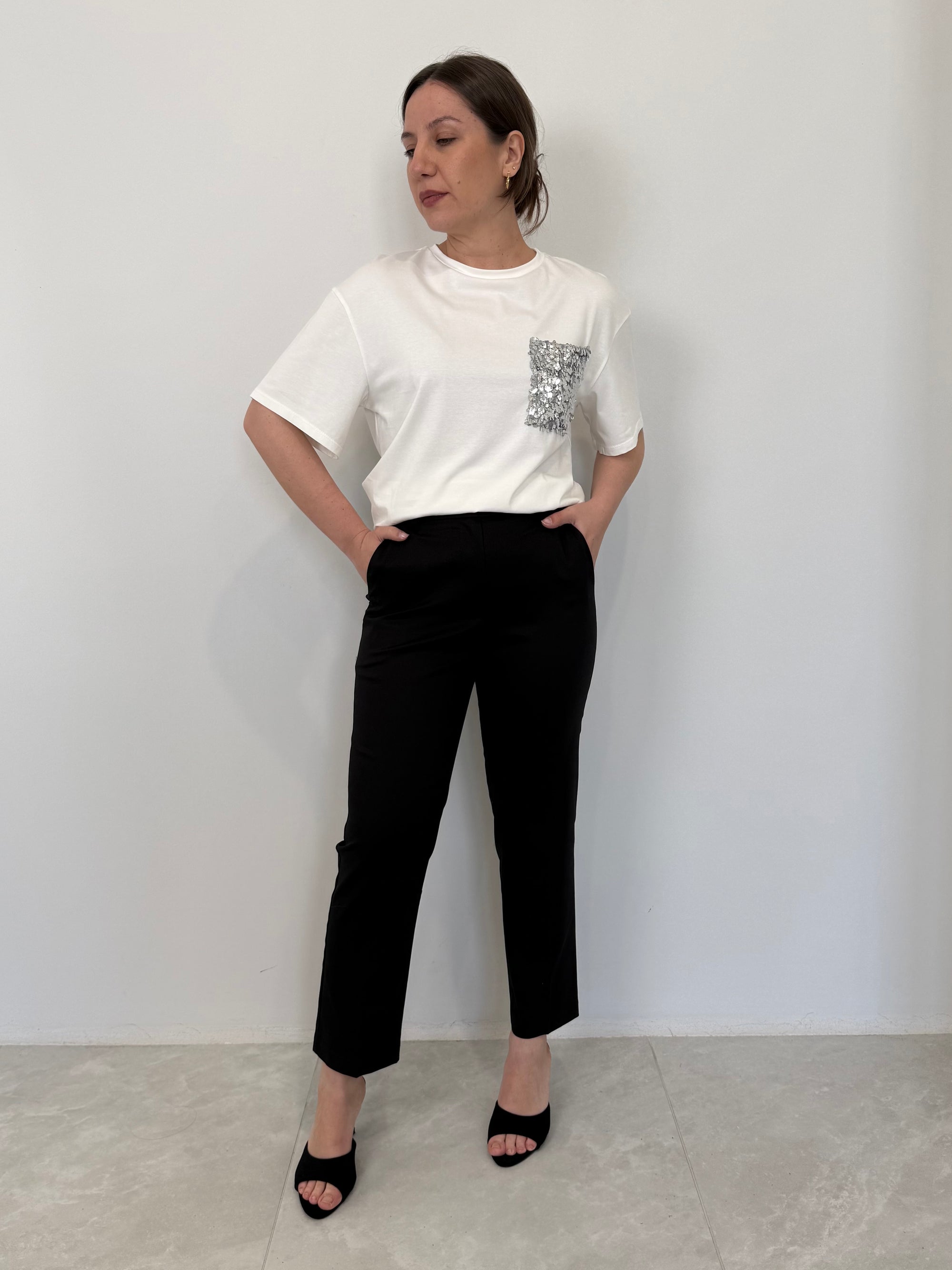 Tensione In - Pantalone sigaretta nero