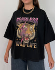 SusyMix - T-shirt over con tigre nero