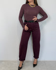 SusyMix - Pantalone cuoricino vino