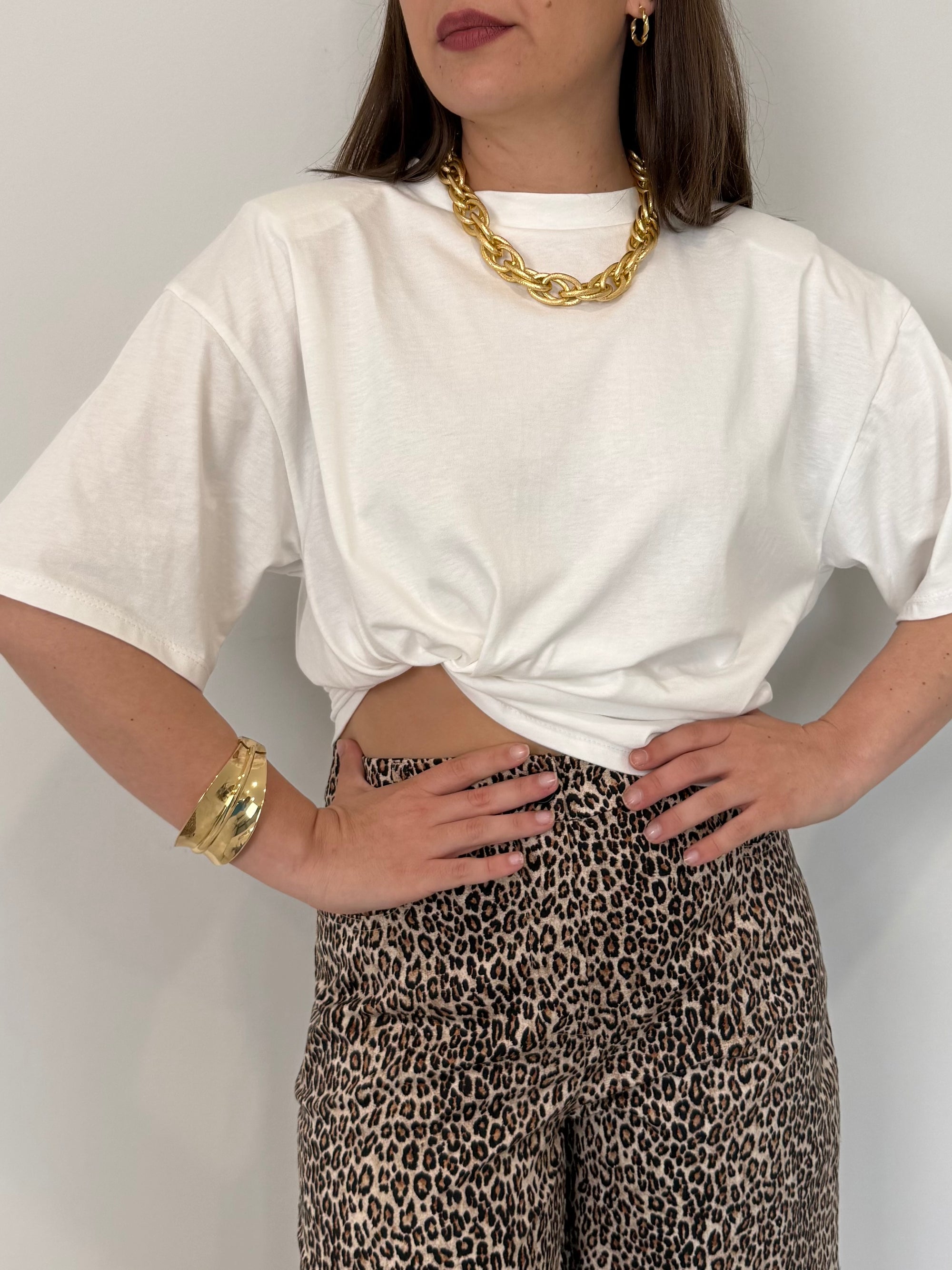 SusyMix - T-shirt con spalline bianca