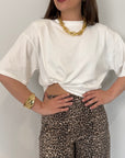 SusyMix - T-shirt con spalline bianca