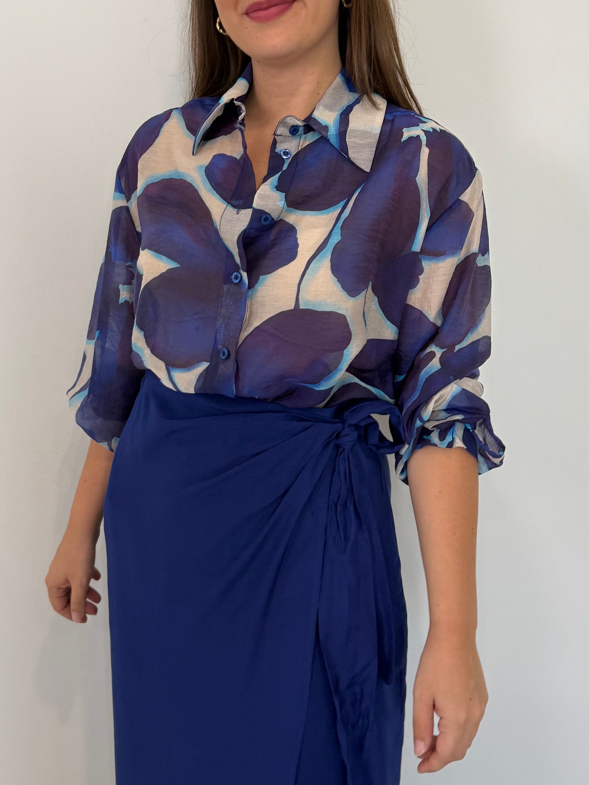 Tensione - Camicia flower blu