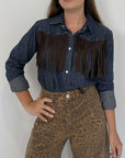 SusyMix - Camicia in denim con frange