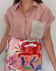 SusyMix - Camicia con tasca paillettes rosa