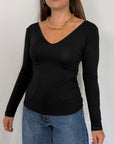 SusyMix - Maglia doppia scollo V nera