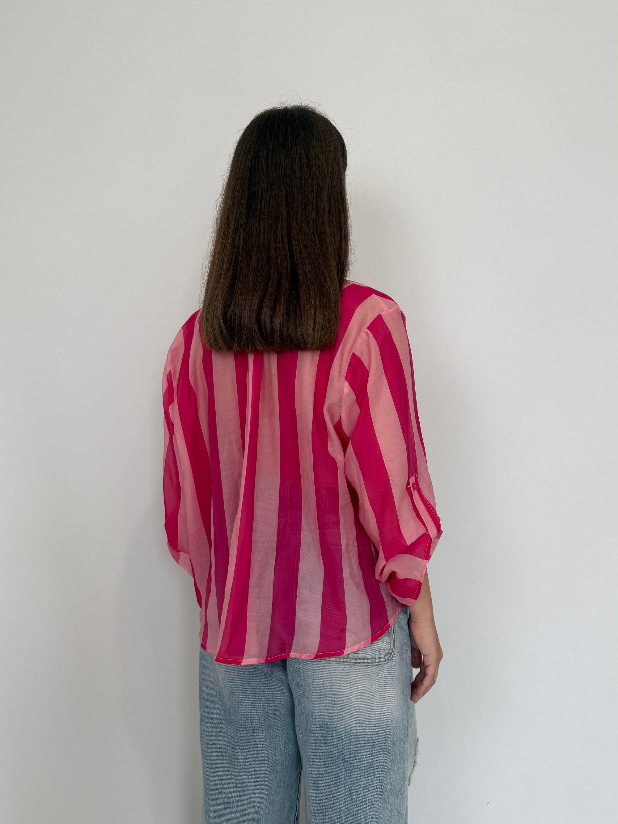 Haveone - Camicia righe larghe fuxia