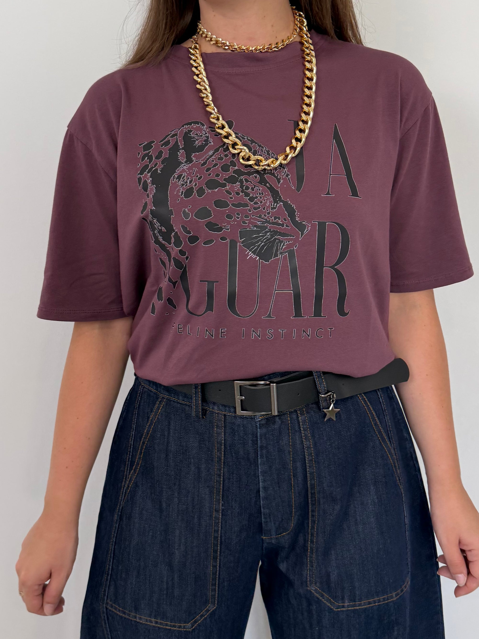 SusyMix - T-shirt giaguar vino