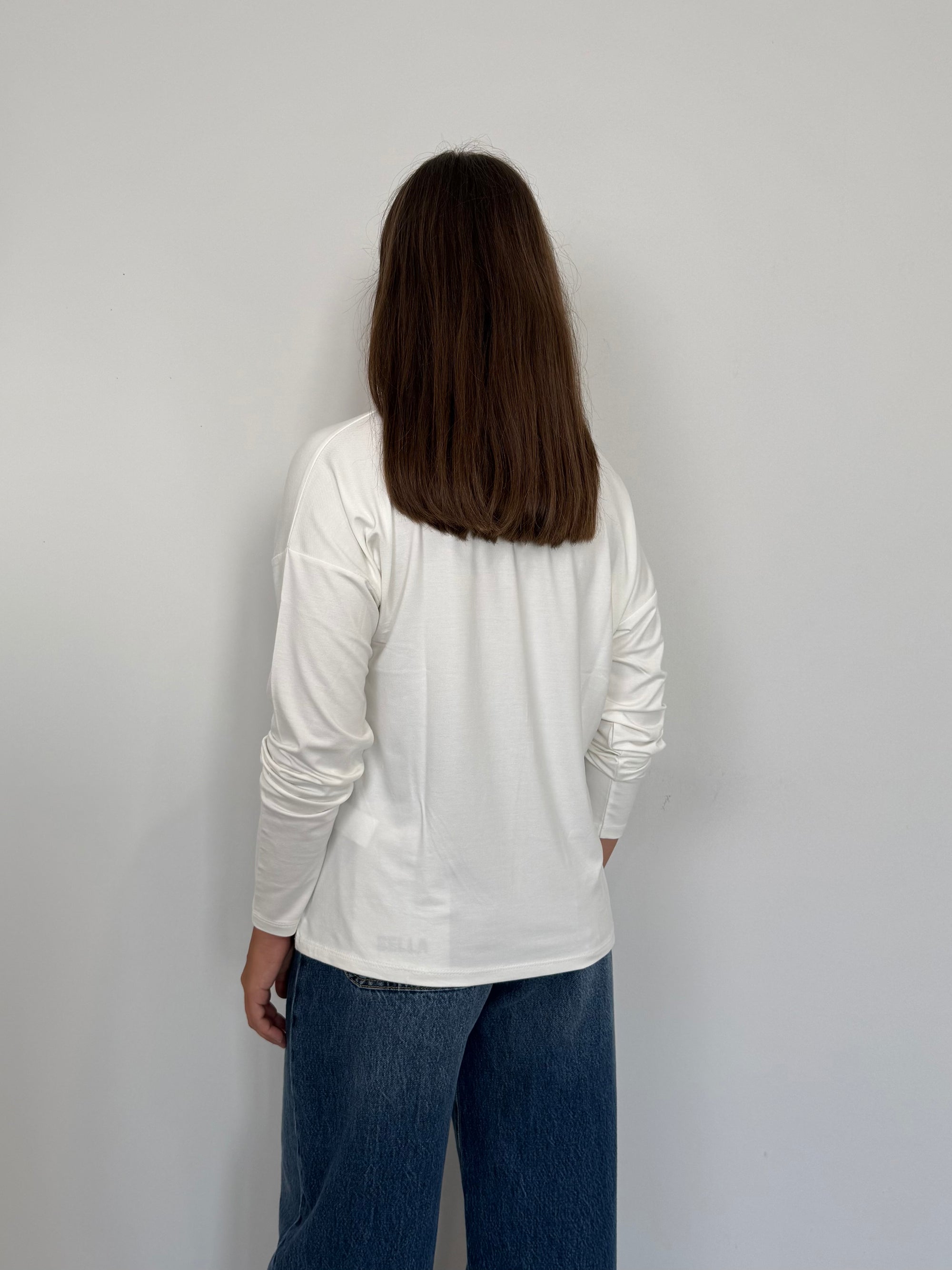 SusyMix - Maglia scatola scollo V bianca