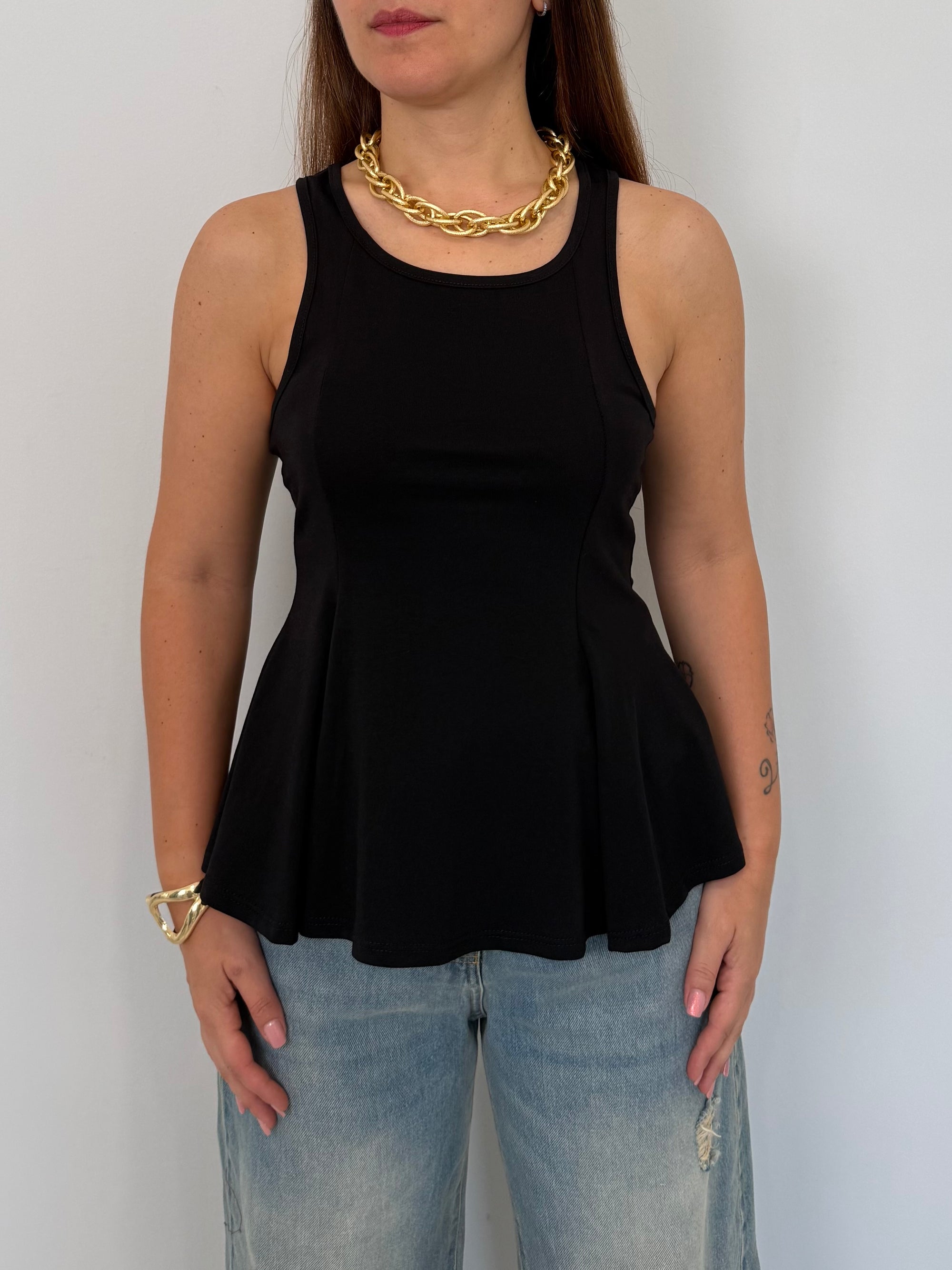 SusyMix - Canotta peplum nera
