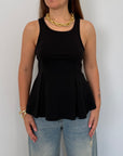 SusyMix - Canotta peplum nera