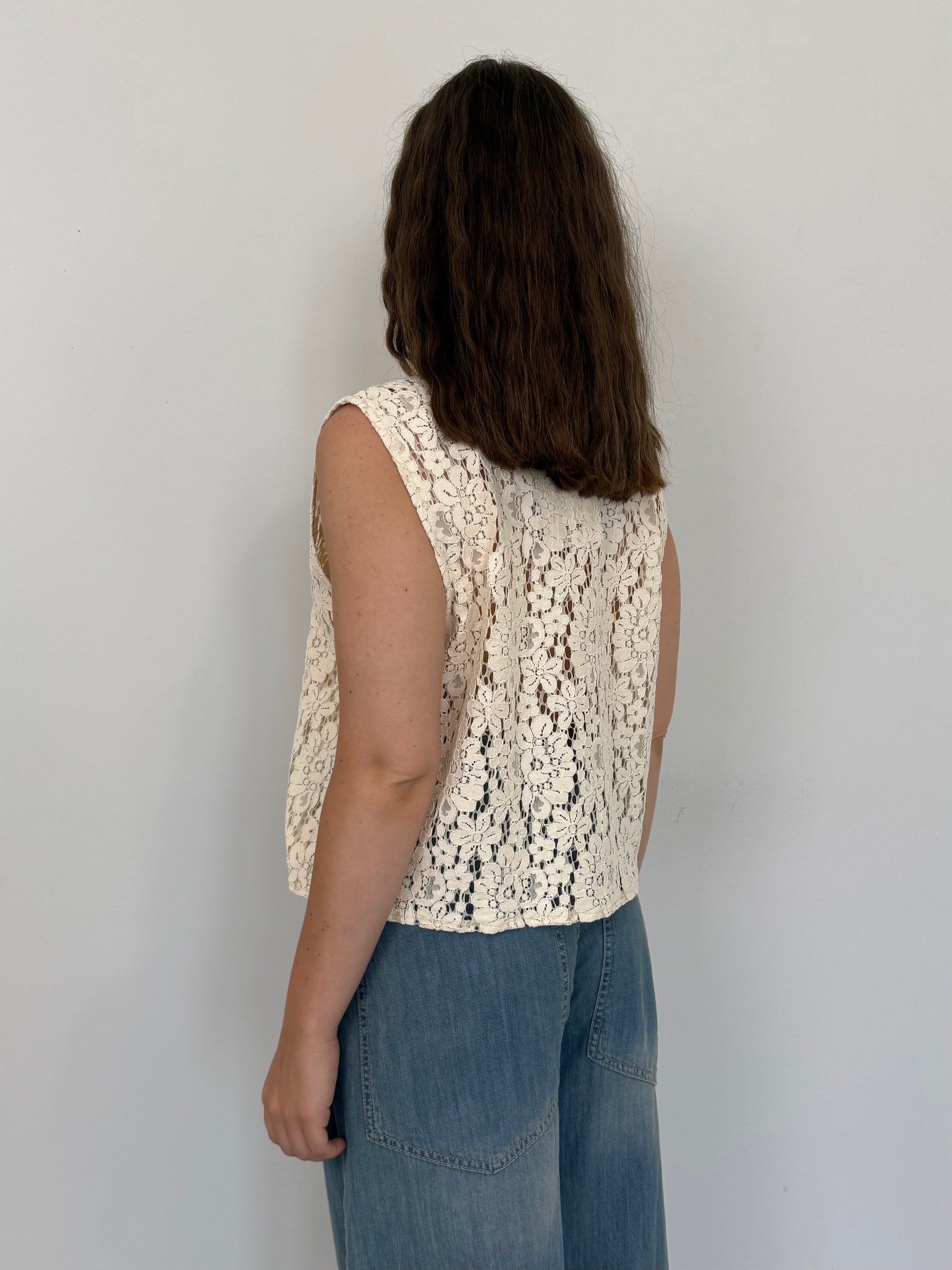 Haveone - Gilet in crochet beige