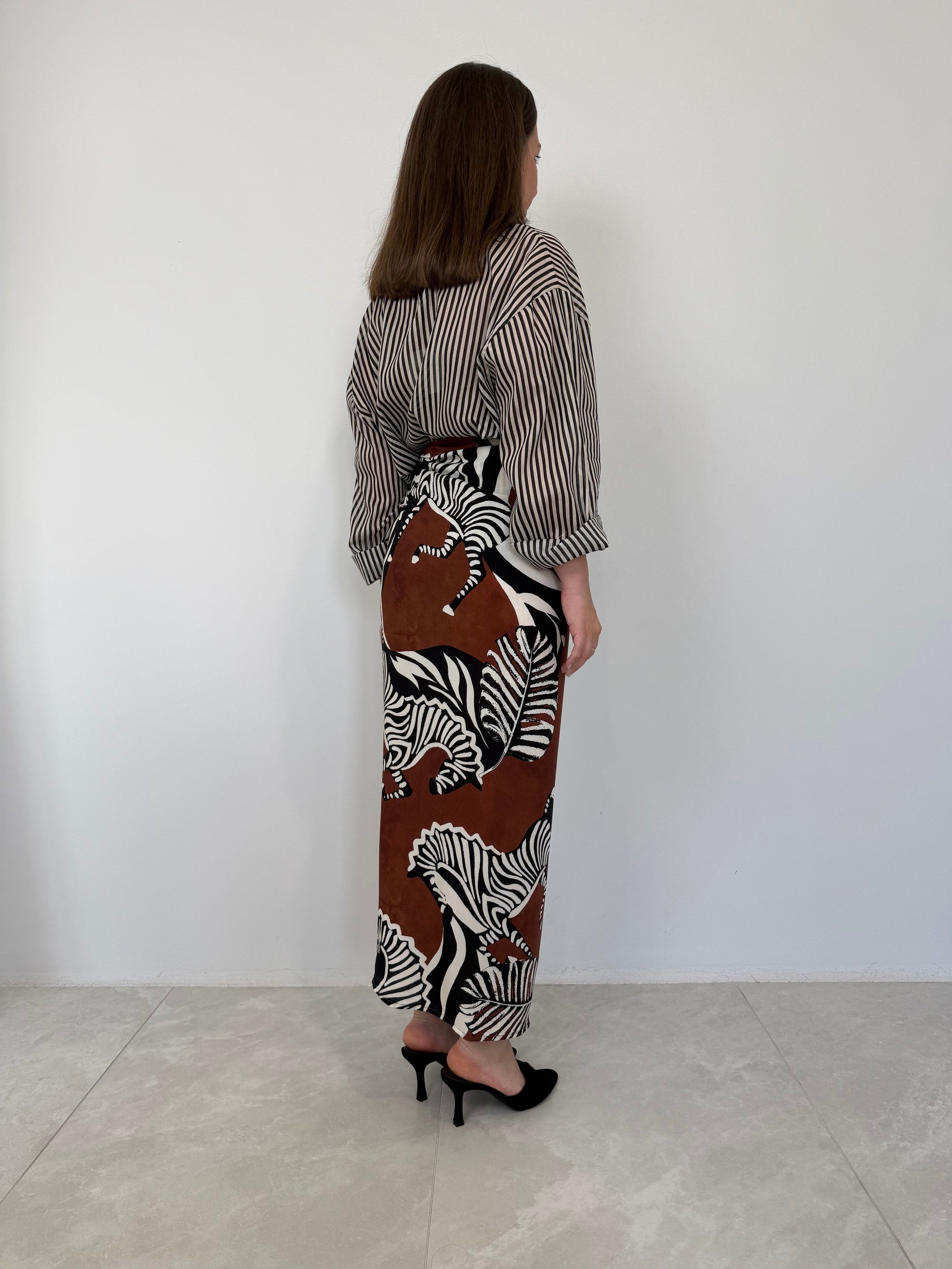 Tensione In - Gonna pareo lunga con zebre