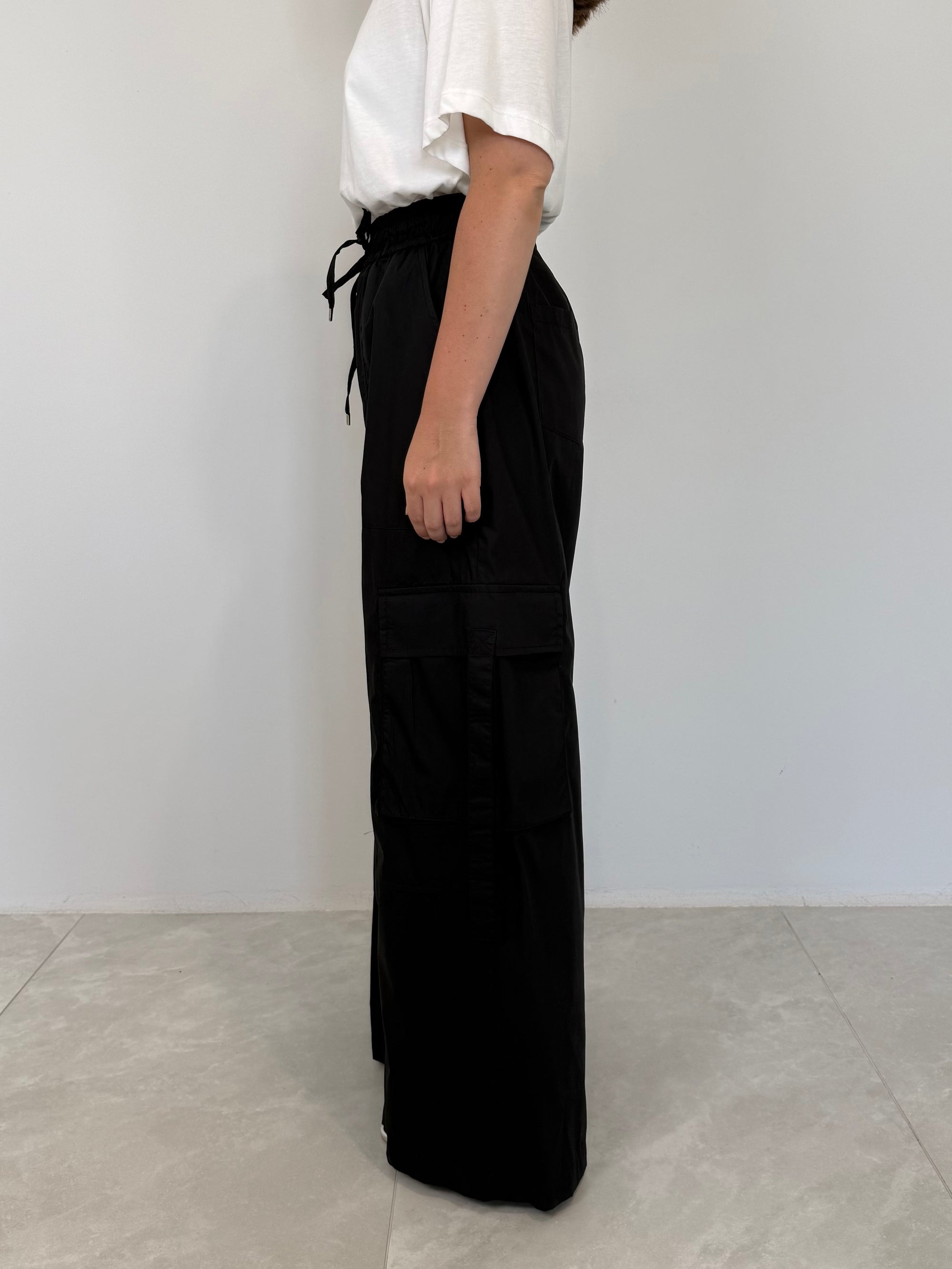 Tensione In - Pantalone cargo paracute nero