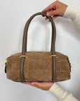 Civico23 - Borsa a spalla in vera pelle cocco taupe