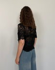 Haveone - Maglia in pizzo nera