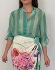 Haveone - Camicia righe larghe acquamarina