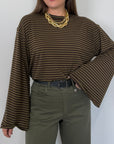 SusyMix - Maglia trapezio verde e moro