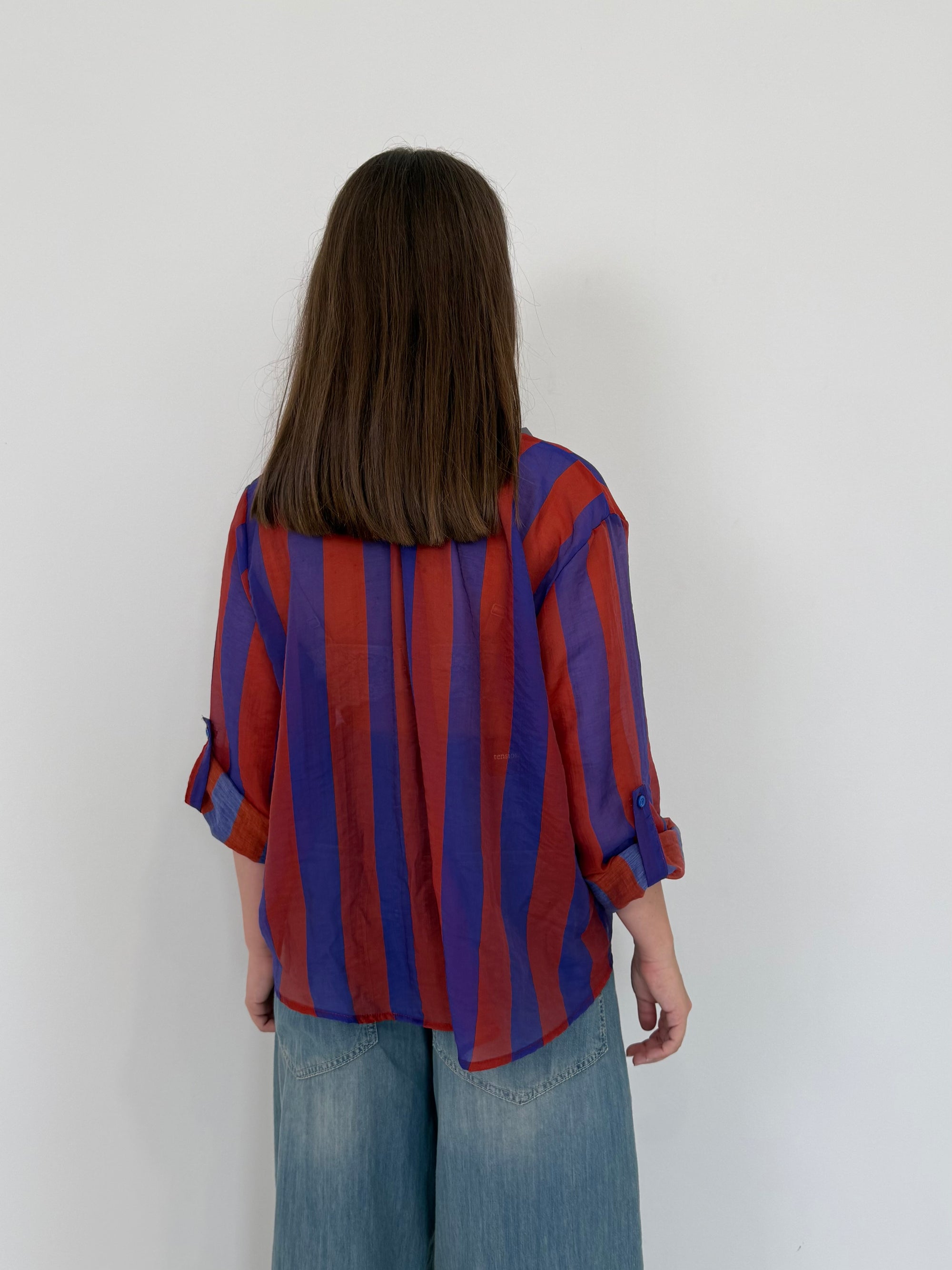 Haveone - Camicia righe larghe bluroyal