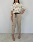 SusyMix - Pantalone in cotone sigaretta sabbia