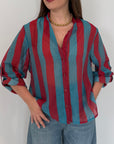 Haveone - Camicia righe larghe ottanio